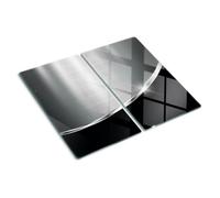 Tulup Tabla De Cortar Cocina 2x30x52cm - Vidrio Protector De Placa De Induccion - Imitación De Acero