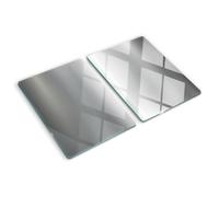 Tulup Tabla De Cortar Cocina 2x40x52cm - Vidrio Protector De Placa De Induccion - Metal