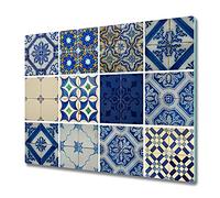 Tulup Tabla De Cortar Cocina 60x52cm - Vidrio Protector De Placa De Induccion - Azulejos