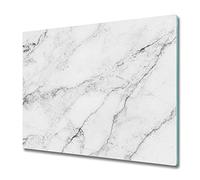 Tulup Tabla De Cortar Cocina 60x52cm - Vidrio Protector De Placa De Induccion - Mármol