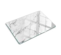 Tulup Tabla De Cortar Cocina 80x52cm - Vidrio Protector De Placa De Induccion - Mármol