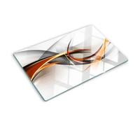 Tulup Tabla De Cortar Cocina 80x52cm - Vidrio Protector De Placa De Induccion - Olas