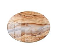 Tulup Tablero Superficie De Mesa in Vetro ⌀ 50 cm Redonda Cristal Templado Superficie Lisa para la Cocina, Comedor y Salón Decoración Moderno Encimera de Vidrio - Motivo Madera Natural con Resina