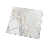 Tulup Tablero Superficie De Mesa in Vetro 50x50 cm Cuadrada para la Cocina, Comedor y Salón Cristal Templado Encimera de Vidrio Superficie Lisa Decoración Moderno - Motivo Mármol Elegante con Vetas