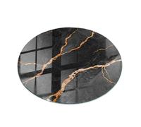 Tulup Tablero Superficie De Mesa Rectangular ⌀ 100 cm in Vetro XXL para la Cocina, Comedor y Salón Encimera de Vidrio Superficie Lisa Decoración Moderno Cristal Templado - Motivo Mármol con Vetas