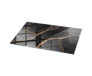 Tulup Tablero Superficie De Mesa Rectangular 140x70 cm in Vetro Grande para la Cocina, Comedor y Salón Encimera de Vidrio Superficie Lisa Decoración Moderno Cristal Templado - Motivo Mármol con Vetas