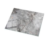 Tulup Tablero Superficie De Mesa80x60 cm in Vetro Decoración Moderno Encimera de Vidrio Superficie Lisa Cristal Templado para la Cocina, Comedor y Salón - Motivo Mármol Natural