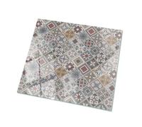 Tulup Vassoio di Vetro 60x60 cm Cuadrada Resistente a Arañazos Superficie Lisa Cristal Templado para la Cocina, Comedor y Salón Decoración Moderno Encimera de Vidrio - Motivo Mosaico con Adornos