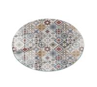 Tulup Vassoio di Vetro ⌀ 80 cm Redonda Resistente a Arañazos Superficie Lisa Cristal Templado para la Cocina, Comedor y Salón Decoración Moderno Encimera de Vidrio - Motivo Mosaico con Adornos