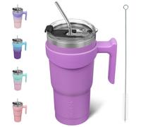 Tumador BJPKPK con tapa aislada de acero inoxidable de 20 oz con tapa y paja para agua o lavanda de caf con hielo
