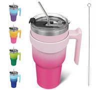 Tumador BJPKPK con tazas de vaso aislada de acero inoxidable de 40oz con tapa y paja para mujeres y hombres Blossom de cereza