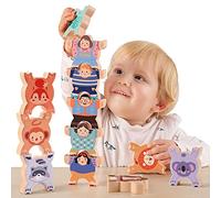 TUMAMA Hercules Animales Juegos De Apilamiento De Equilibrio De Apilar Madera, Juguetes Educativos Montessori Apilables, Bloques De Construcción De Madera para 2 3 4 5 6 Años Niños Niñas (12pcs)