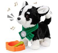 TUMAMA KIDS Juguete interactivo para perros niños 6 música, perro corriendo con control acústico de correr y ladridos, control por voz, juguete para niños a partir de 2 3 9, perros de peluche