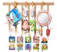 TUMAMA KIDS Juguetes Bebé con Sonajero, Espejo y Libro Blando, Juguetes Montessori Sensoriales Bebe, Regalo Bebe Recien Nacido Niño Niña 0 3 6 9 12 Meses