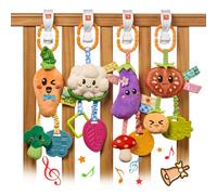 TUMAMA KIDS Juguetes Bebes 0 3 6 9 12 Meses, Sonajero Colgante para Cochecito, Juguetes Sensoriales Bebe para Niño y Niña, Paquete de 4