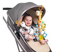 TUMAMA KIDS Juguetes para cochecitos, Juguete Musicales sonajeros para bebés de 0 a 12 Meses, 2 Peluches de Jirafa y Cebra para barandillas, sillas de Coche, Juguetes de Regalo para niños de 0+ mese