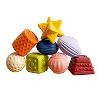 TUMAMA Pelotas Sensoriales Bebe, Pelota Montessori Sensorial con Texturas para Bebe 3-6 Meses, Educativa Bolas Juguetes Bebés 1 a 3 Años, Suave Masticable y Exprimible Juguete, Sin BPA (8 PCS)