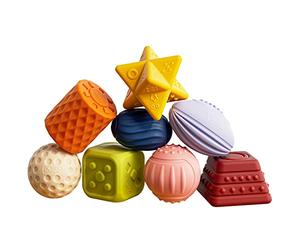 TUMAMA Pelotas Sensoriales Bebe, Pelota Montessori Sensorial con Texturas para Bebe 3-6 Meses, Educativa Bolas Juguetes Bebés 1 a 3 Años, Suave Masticable y Exprimible Juguete, Sin BPA (8 PCS)