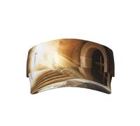 Tumba tranquila con escena de luz ascendente, ajustable, para hombres y mujeres, ligera, plegable, con parte superior vacía, visera deportiva, sombrero para correr, tenis, golf, color negro