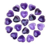 Tumbled Polished Natural Amethyst Stones and Crystals Heart Stones, Crystals and Healing Stones Quartz Bulk for Wicca, Reiki, Healing Energy, Chakra Stones, Witchcraft Supplies(20Pcs)