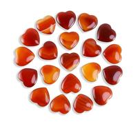 Tumbled Polished Natural Carnelian Crystals Heart Stones, Crystals and Healing Stones Quartz Bulk for Wicca, Reiki, Healing Energy, Chakra Stones, Witchcraft Supplies(20Pcs)