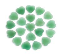 Tumbled Polished Natural Green Aventurine Crystals Heart Stones, Crystals and Healing Stones Quartz Bulk for Wicca, Reiki, Healing Energy, Chakra Stones, Witchcraft Supplies(20Pcs)