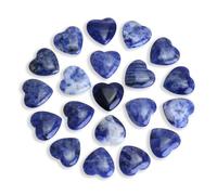 Tumbled Polished Natural Lapis Lazuli Crystals Heart Stones, Crystals and Healing Stones Quartz Bulk for Wicca, Reiki, Healing Energy, Chakra Stones, Witchcraft Supplies(20Pcs)