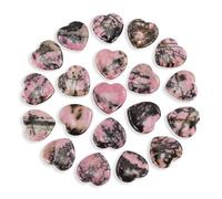 Tumbled Polished Natural Rhodochrosite Crystals Heart Stones, Crystals and Healing Stones Quartz Bulk for Wicca, Reiki, Healing Energy, Chakra Stones, Witchcraft Supplies(20Pcs)