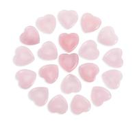 Tumbled Polished Natural Rose Quartz Heart Stones, Crystals and Healing Stones Quartz Bulk for Wicca, Reiki, Healing Energy, Chakra Stones, Witchcraft Supplies(20Pcs)