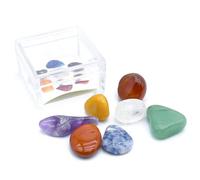 Tumbled Stones - 7 Piece Natural Crystal & Gemstone Set | Handpicked Multi-Color Polished Rocks For Reiki, Meditation & Healing | Random Assortment Of Energy Crystals Home Decor & Mindfulness