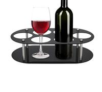 Tumbler Holder Organizer, Water Bottle Rack, 15.75x9.06x3.94 Inches 6 Slots Storage Stand, Space Saving Wine Shelf for Cup Drink Pantry Countertop Home Kitchen Organization or Apartment Use