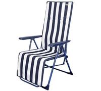 Tumbona Aktive Blanco Azul Marino Reclinable A Rayas 147 x 70 x 48 cm (2 Unidades)