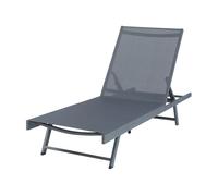 Tumbona baragiano respaldo regulable 197x64x30cm - antracita [casa.pro] 197 cm