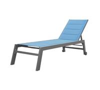 Tumbona barbados de textileno gris-azul - aluminio antracita