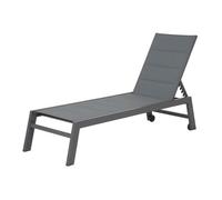 Tumbona barbados de textileno y aluminio gris