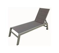 Tumbona barbados de textileno y aluminio marrón 164/198×61×34/95cm