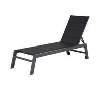 Tumbona barbados de textileno y aluminio negro