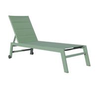 Tumbona barbados en textileno verde salvia aluminio verde salvia