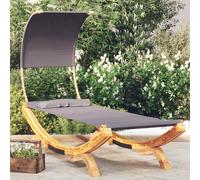 Tumbona con dosel madera curvada gris antracita 100x200x126cm