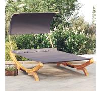 Tumbona con dosel madera curvada gris antracita 165x203x126 cm