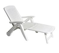 Tumbona con ruedas de resina de plástico para camping, playa, mar, piscina, jardín, exterior