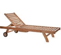 Tumbona con ruedas de teca 200 x 65 x 36 cm (marrón) - DKD HOME DECOR