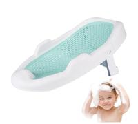 Tumbona de baño plegable y transpirable para bebé con orificio de drenaje, soporte antideslizante para recién nacidos de 0 a 24 meses, verde