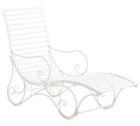 Tumbona de jardín amiens metal blanco 140x58x101 cm