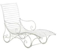 Tumbona de jardín amiens metal blanco antiguo 140x58x101 cm