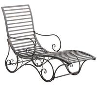 CLP Tumbona de jardín Amiens en Hierro con reposabrazos I Silla Decorativa rústica para Exterior o Interior, Color:Bronce