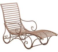 Tumbona de jardín amiens metal marrón antiguo 140x58x101 cm