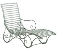 CLP Tumbona de jardín Amiens en Hierro con reposabrazos I Silla Decorativa rústica para Exterior o Interior, Color:Antiguo-Verde