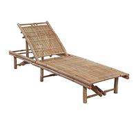 Tumbona de jardín de bambú, duradera y respetuosa con el medio ambiente, perfecta para jardín, terraza o balcón - Cómodo cojín para relajarse al aire libre