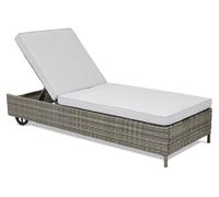 Tumbona de jardín de ratán sintético Tobago Garden Point gris